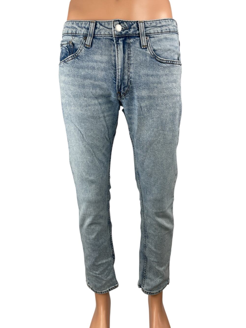 Bonobos Mens Blue Light Wash Mid Rise Tapered Skinny Denim Jeans Pants Size 31